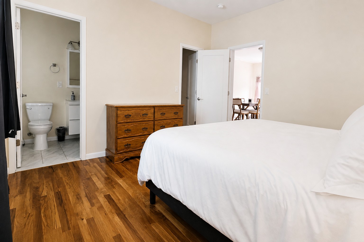 Master bedroom with its own private bathroom