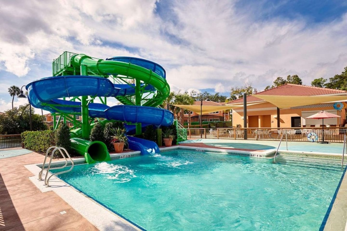 Pool with slide