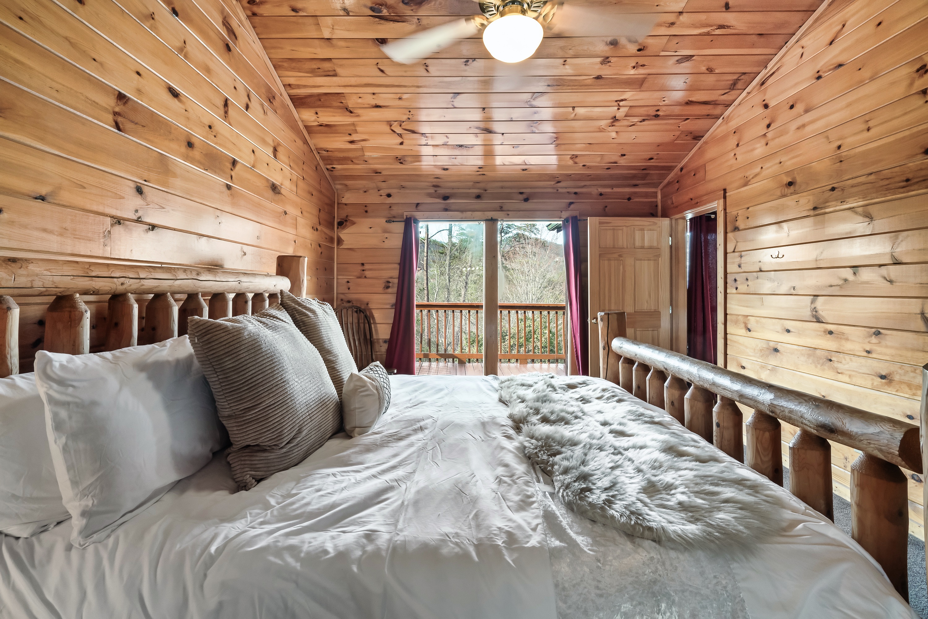 Sink into plush bedding upstairs and enjoy a calm, cozy space made for deep rest and relaxation.