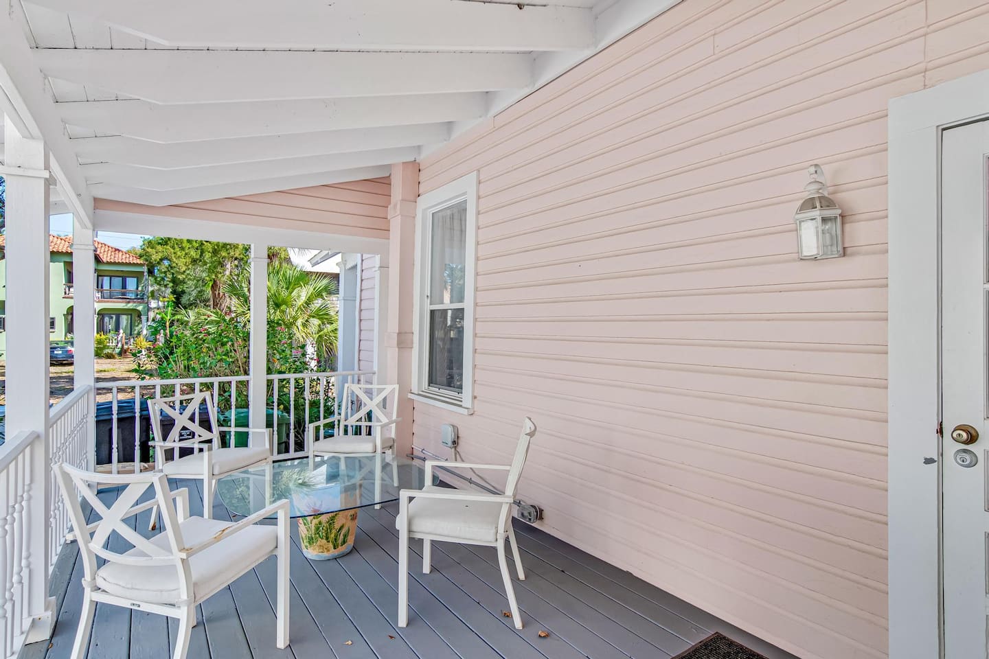 Side Porch with table and chairs
