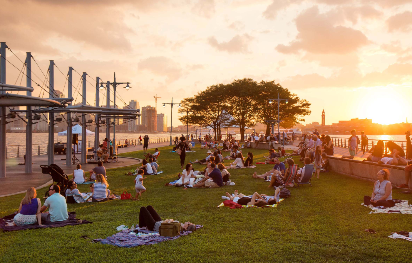 Pier 45 sunset at Hudson River Park — West Village, NYC