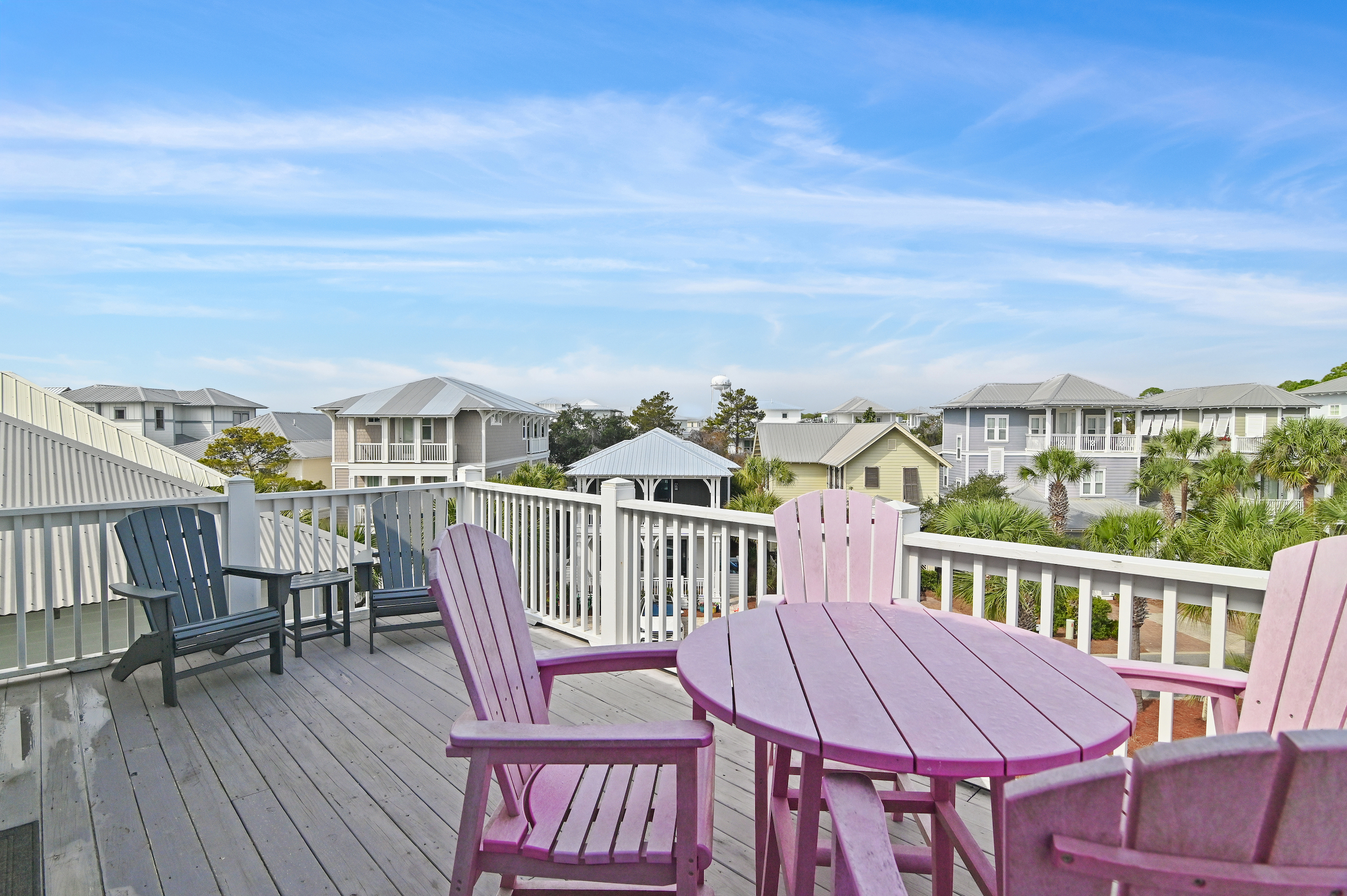 Unwind on the third-floor balcony and take in the views.