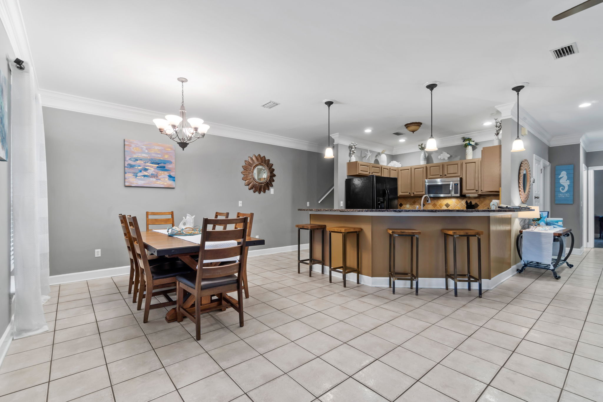 Dining room and kitchen view