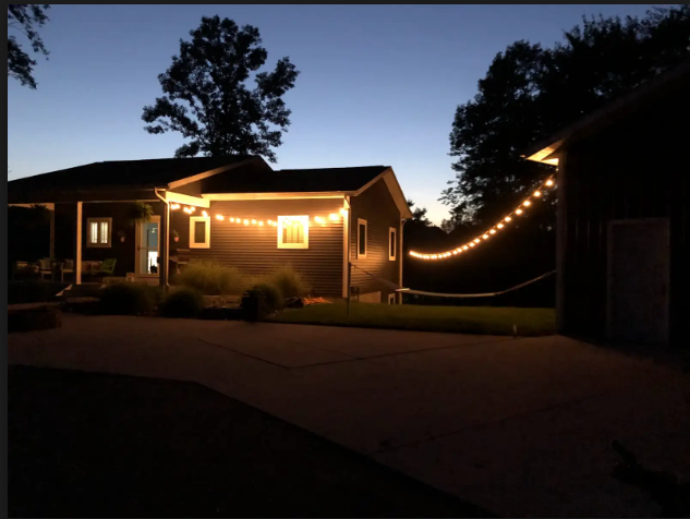 Outside at night
