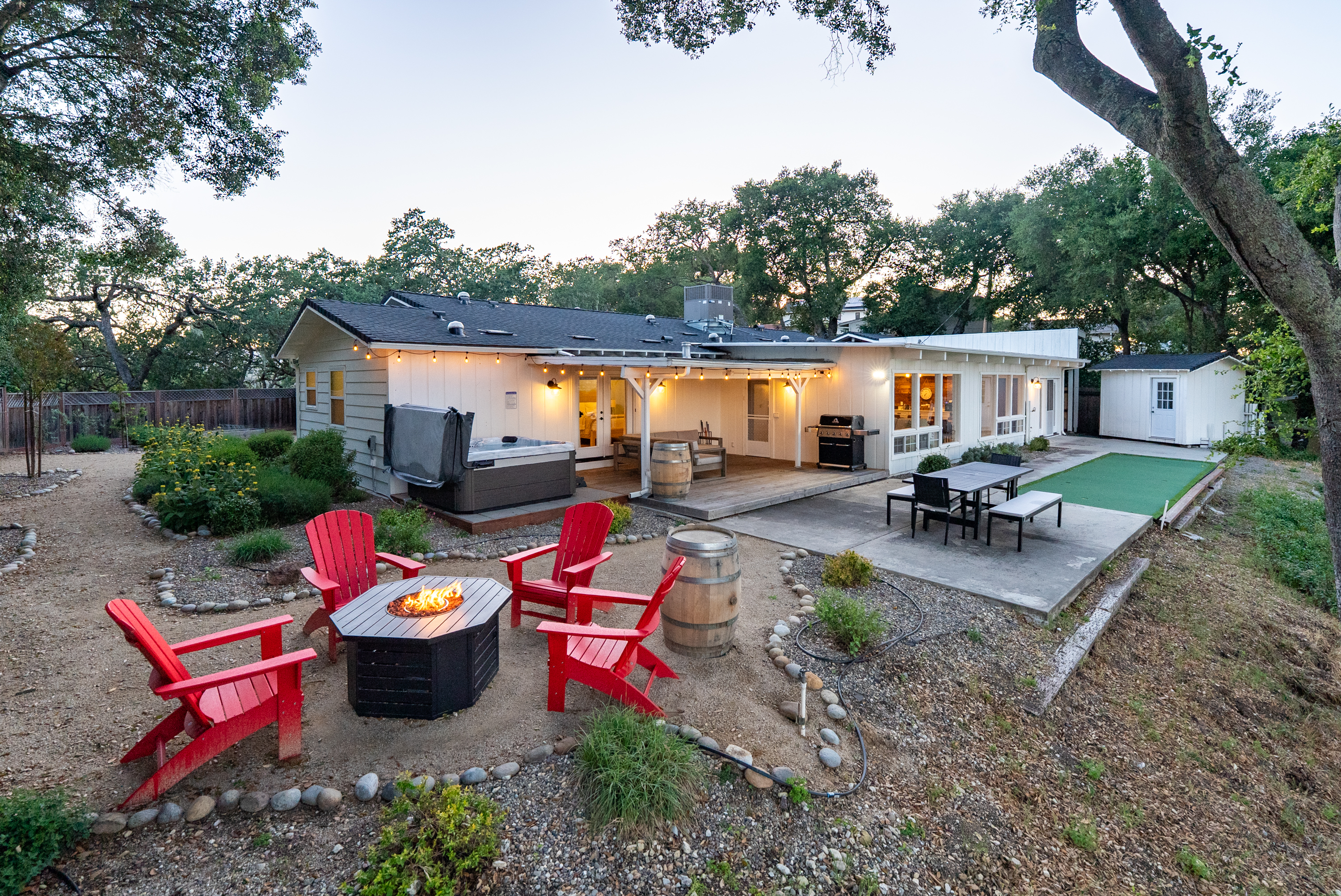 The perfect patio for fireside stories and quiet evening conversations.