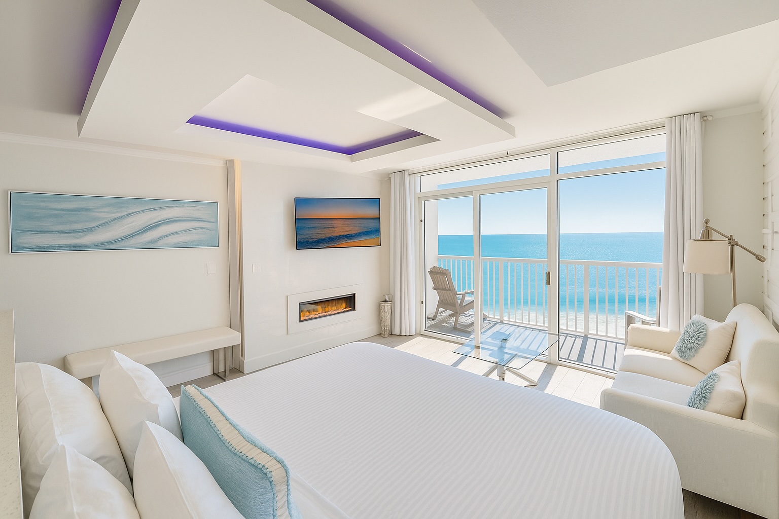 Wide open views modern romantic balcony