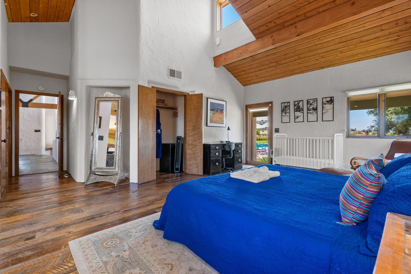 Master bedroom, own entry to the pool.  Your private retreat after a day in the sun.  Hotel-style comfort with the privacy of home.  Sleep easy in serene surroundings.