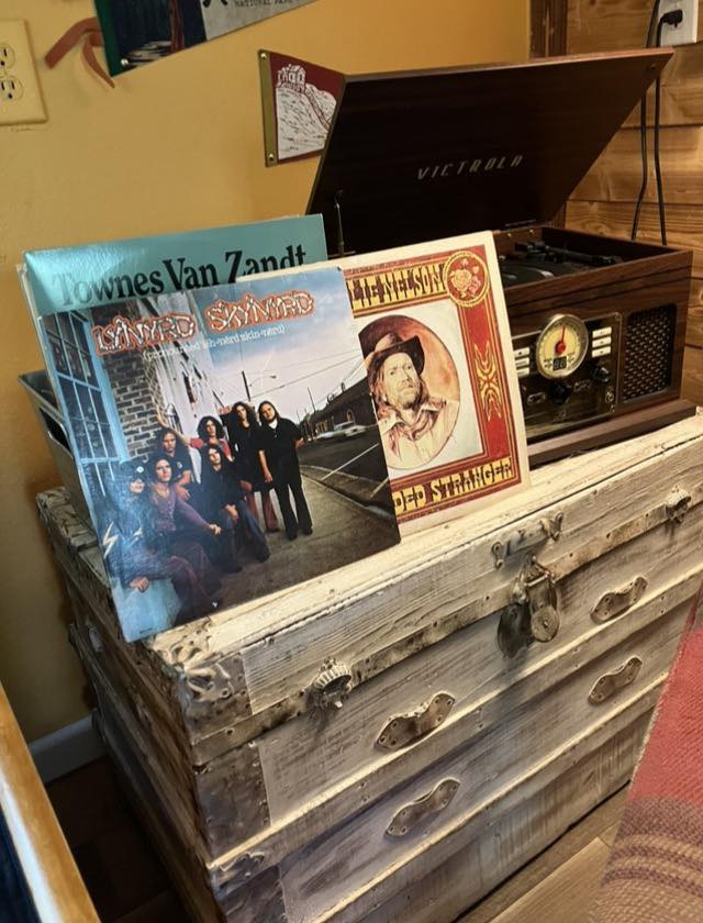 Victrola record player plus a small album collection!