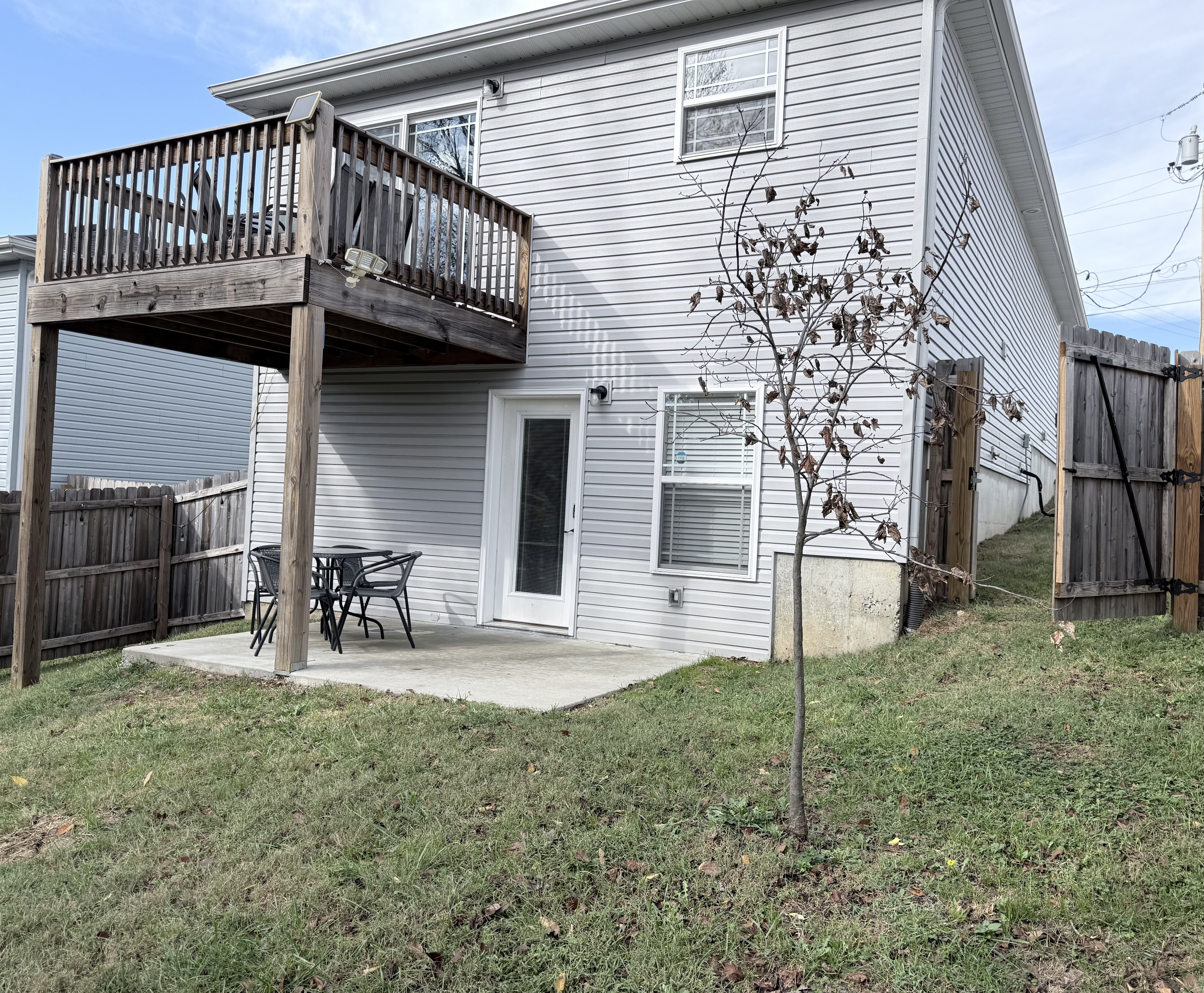 fenced in private back yard space