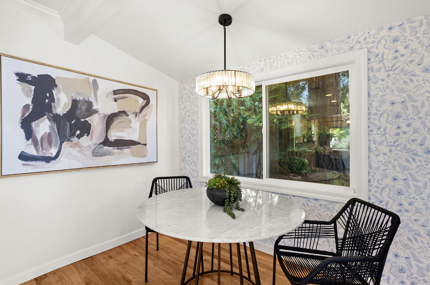 Bright dining space for morning coffee and shared meals