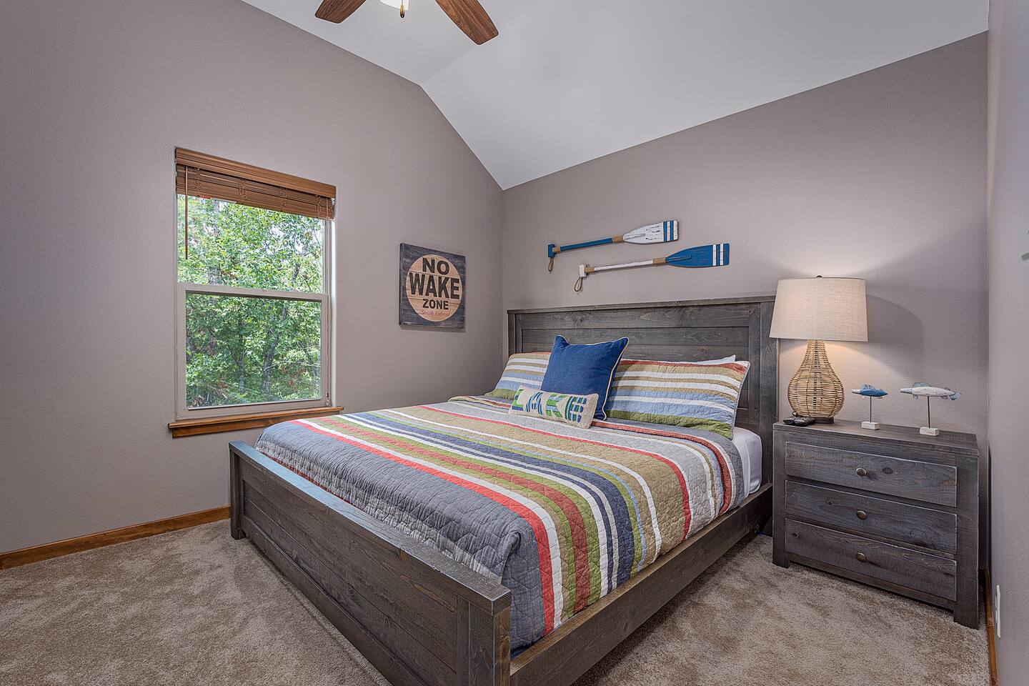 Upper Level King Bedroom w/40 Smart TV. Bathroom outside of door