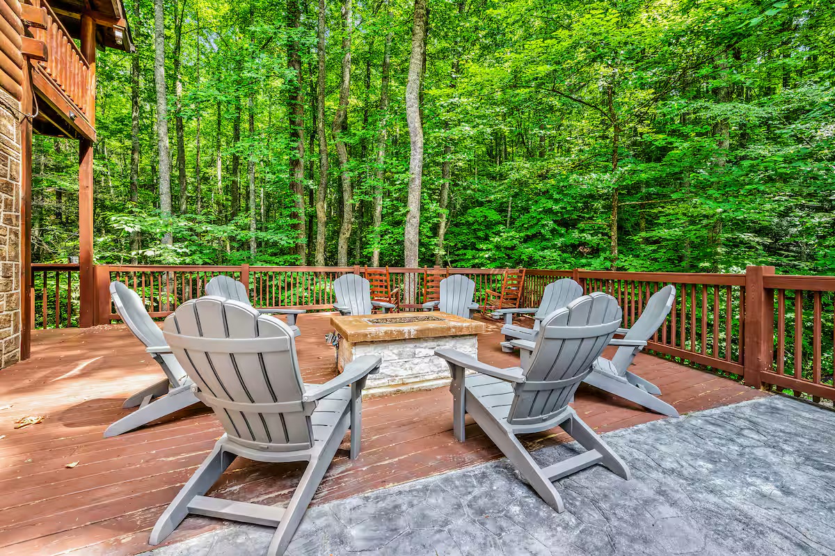 Large Deck with gas Fire table