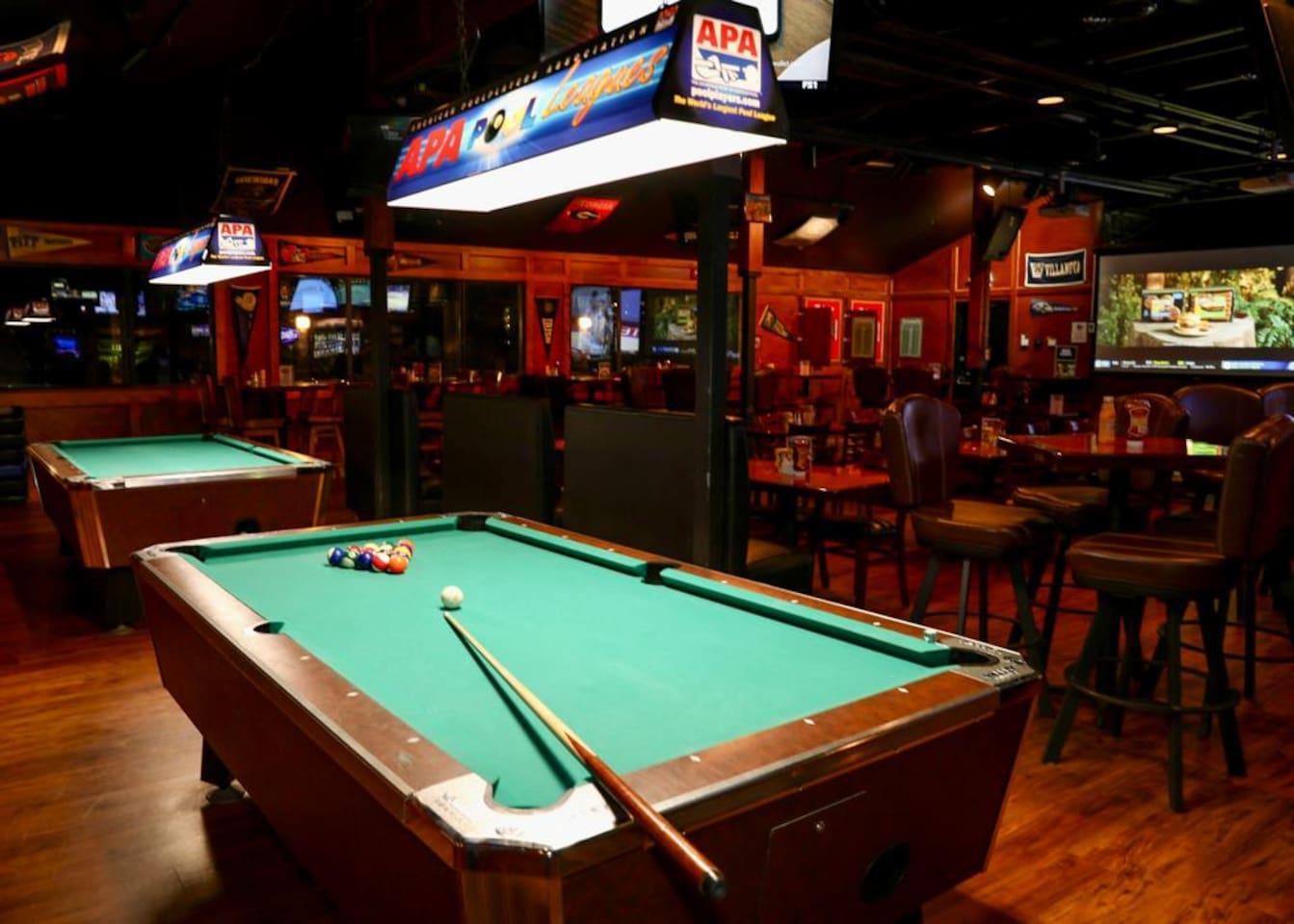Pool table at the resort bar