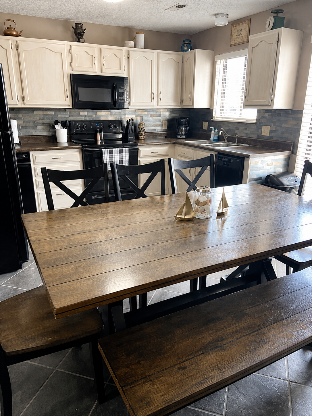 Dining table set for group meals