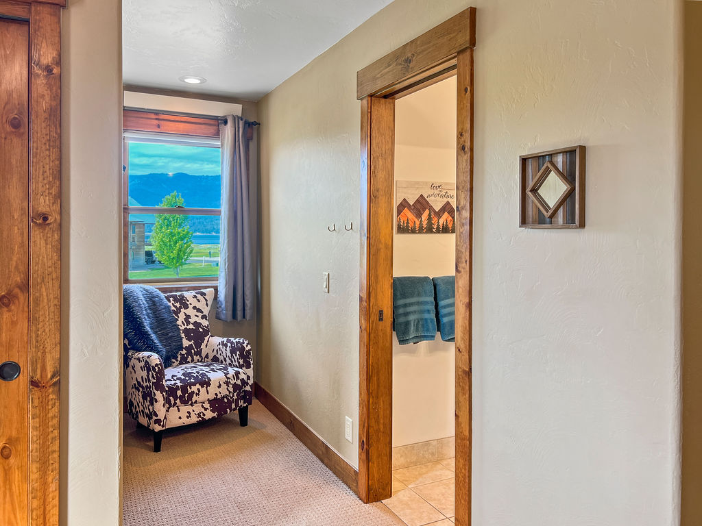 Quiet Reading Nook with a View and Peek into the En Suite Bathroom