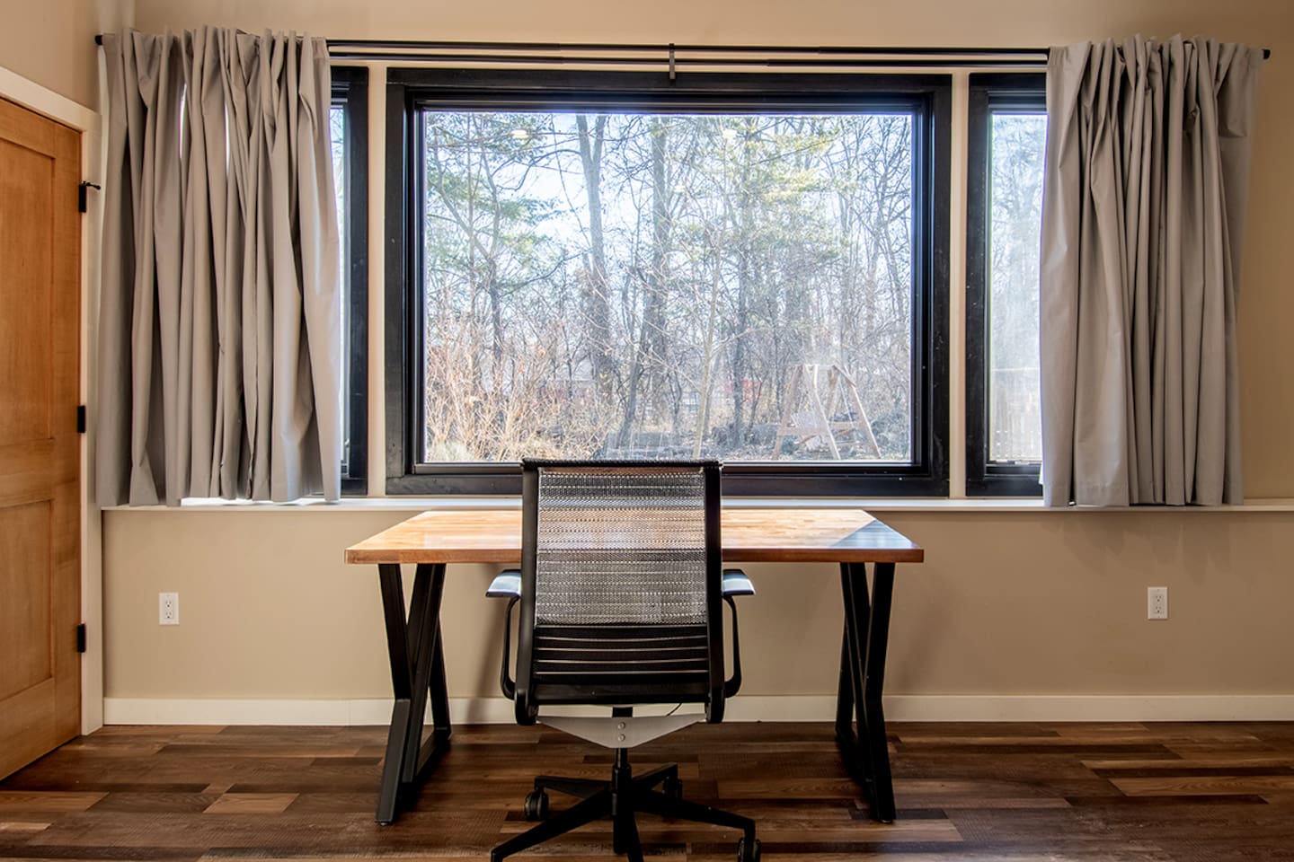 Desk in apartment.