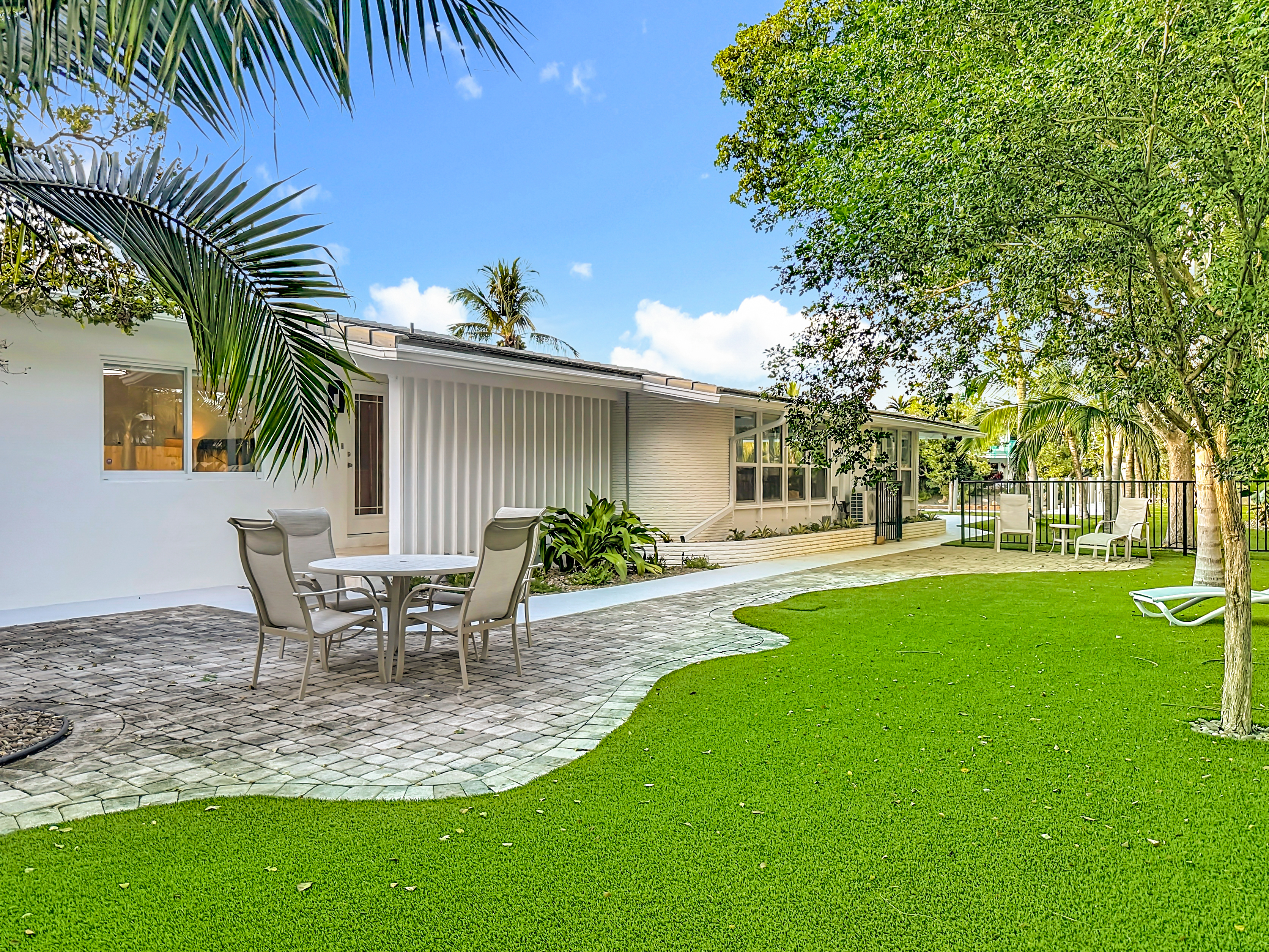 Good seating and dining options with direct access to the kitchen. 