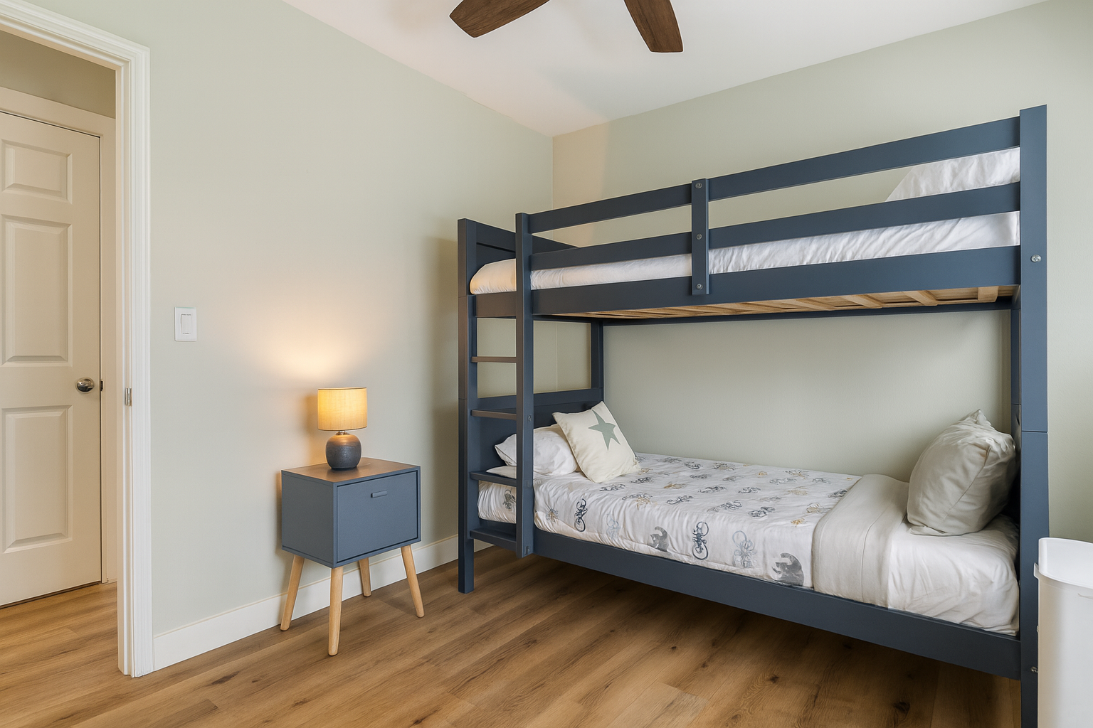 Twin over Twin Bunk | Representative Interior. Finishes and decor vary by Unit