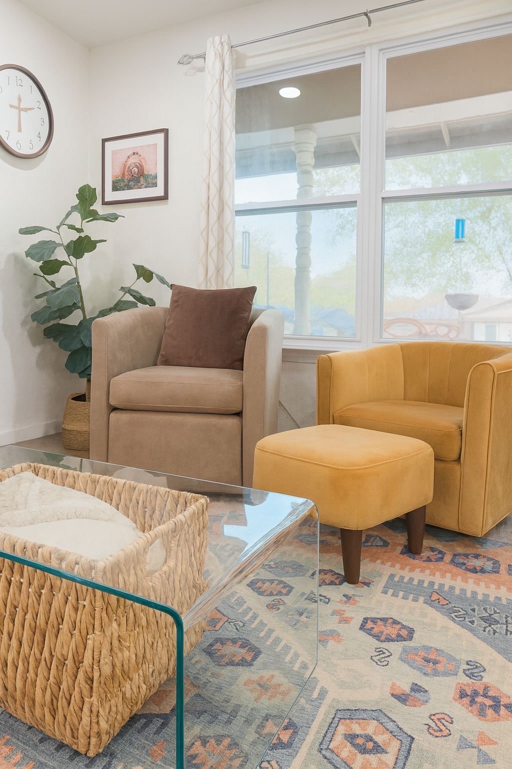 High end designer living room furnitures, big screen 65 inch TV.