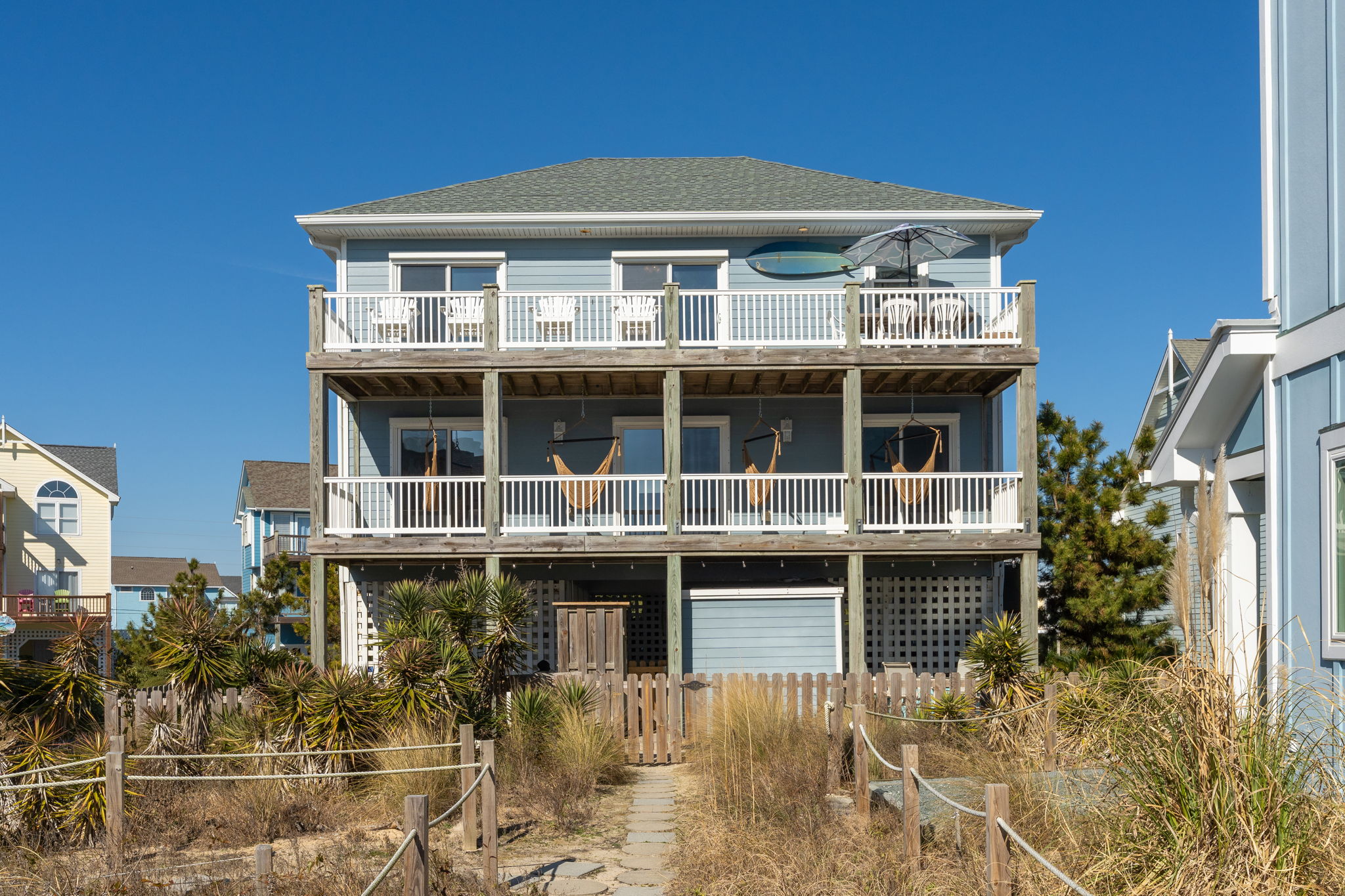 Back View of the house from the direct beach access walkway