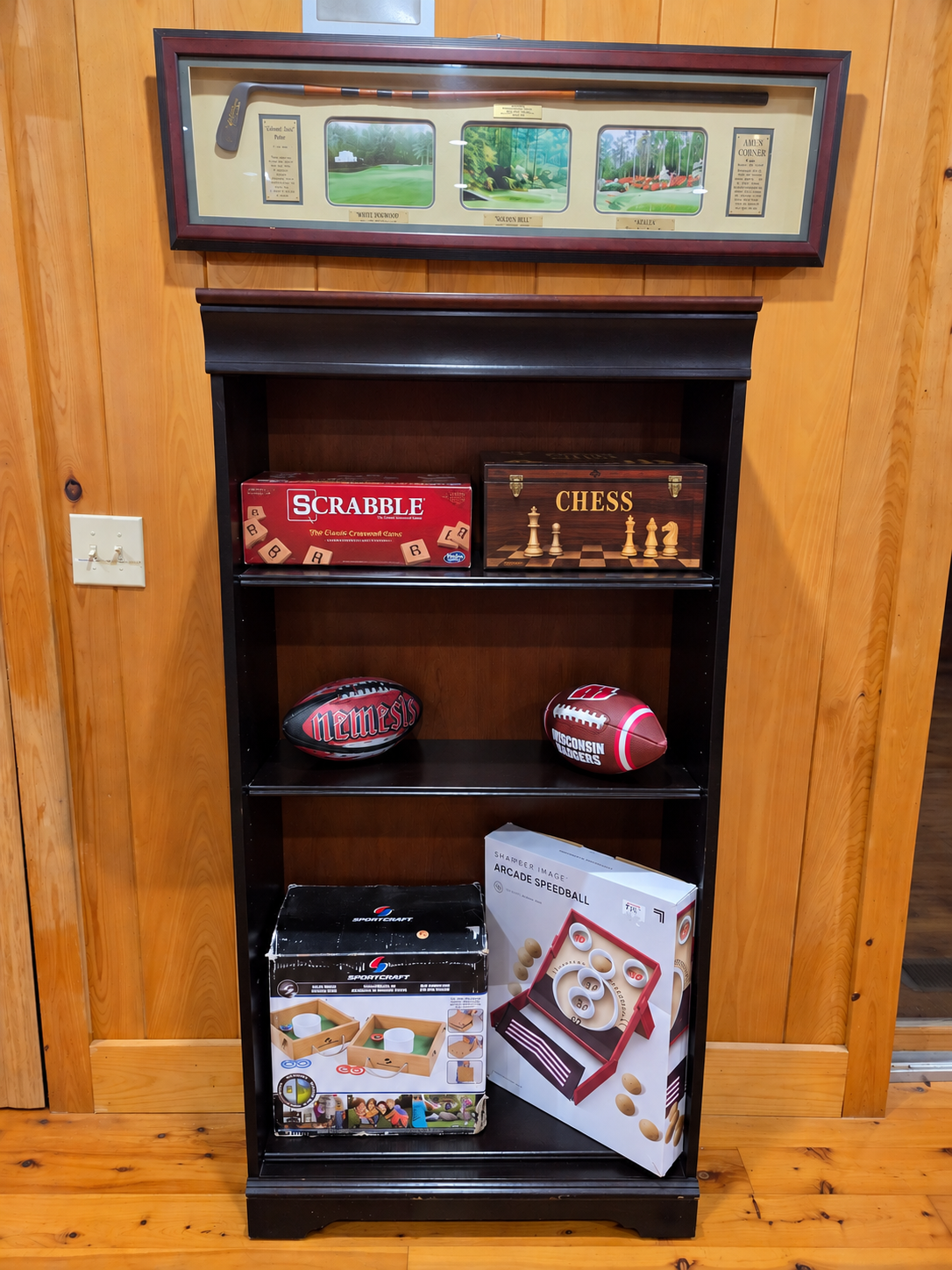 Vintage Golf and Games Display Shelf