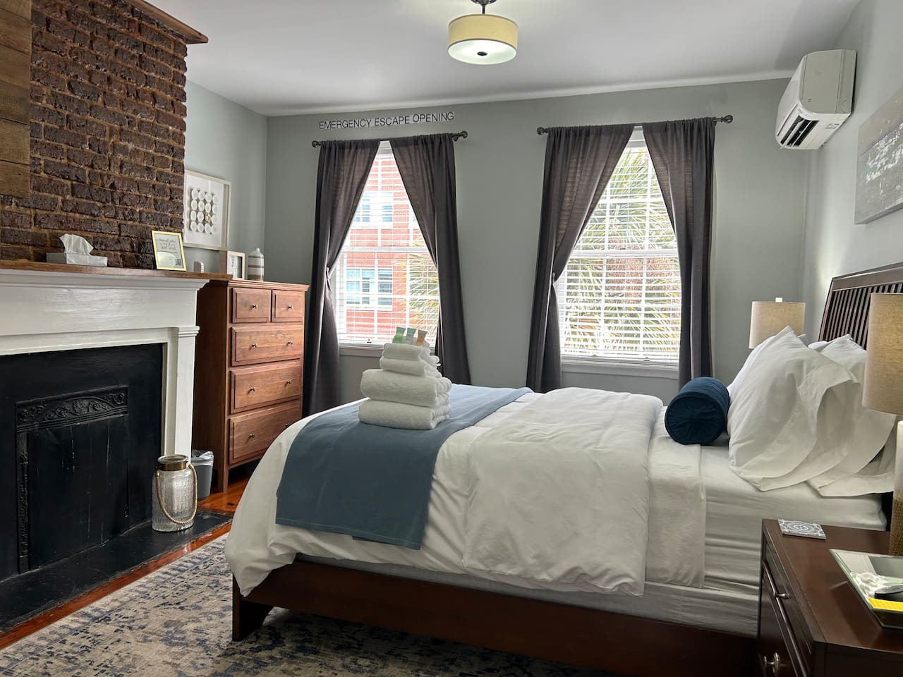 Bedroom #3 has a queen bed, a fireplace feature, closet and dresser. Located on the second floor across the hall from bedroom #2 and has easy access to the full hall bath with tub/shower combo. 