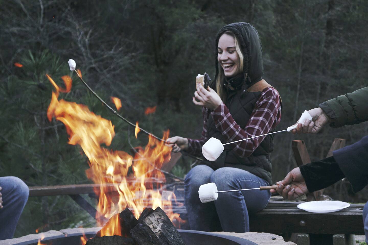 Outdoor firepit by the river 