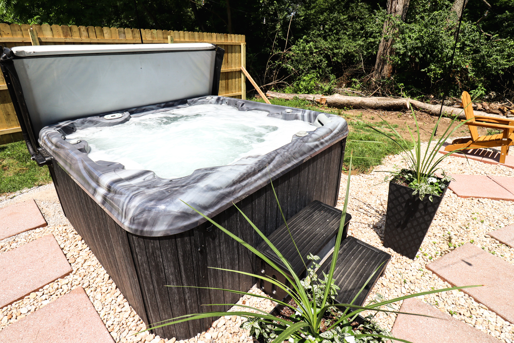 Unwind in the private hot tub after a day of exploring York, Lancaster, or Baltimore