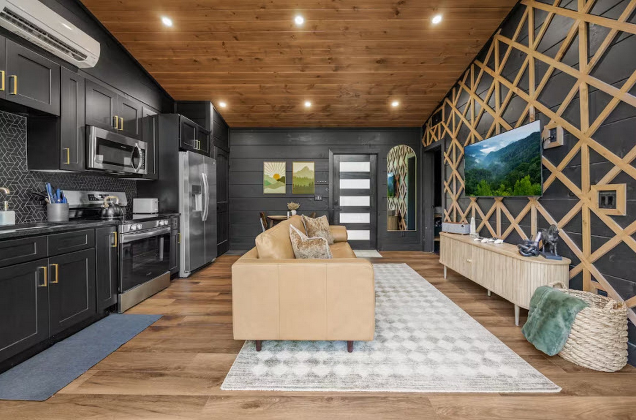 Living room and kitchen