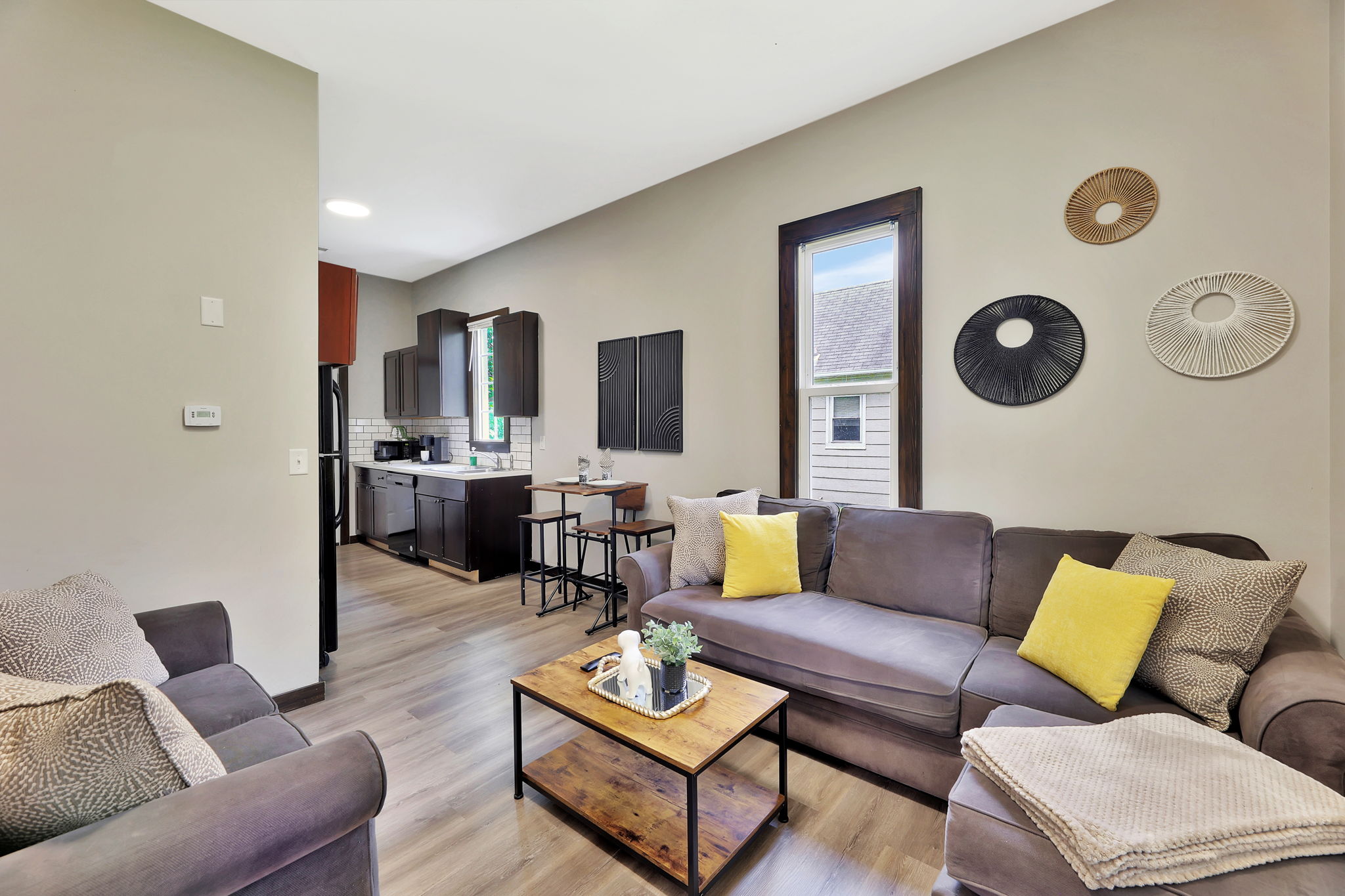 Spacious Living Room with TV.