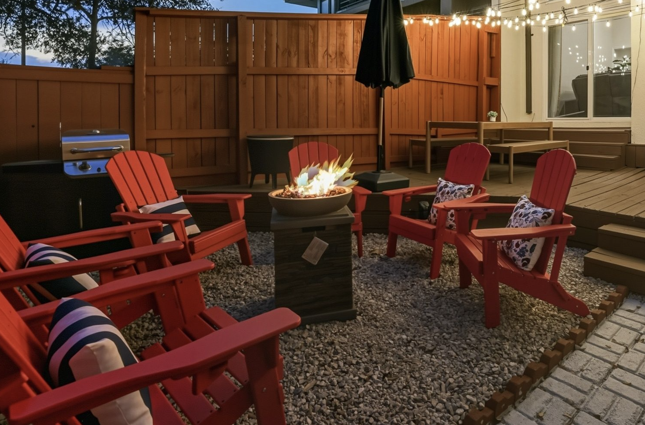 Firepit grill, and ice cooler.