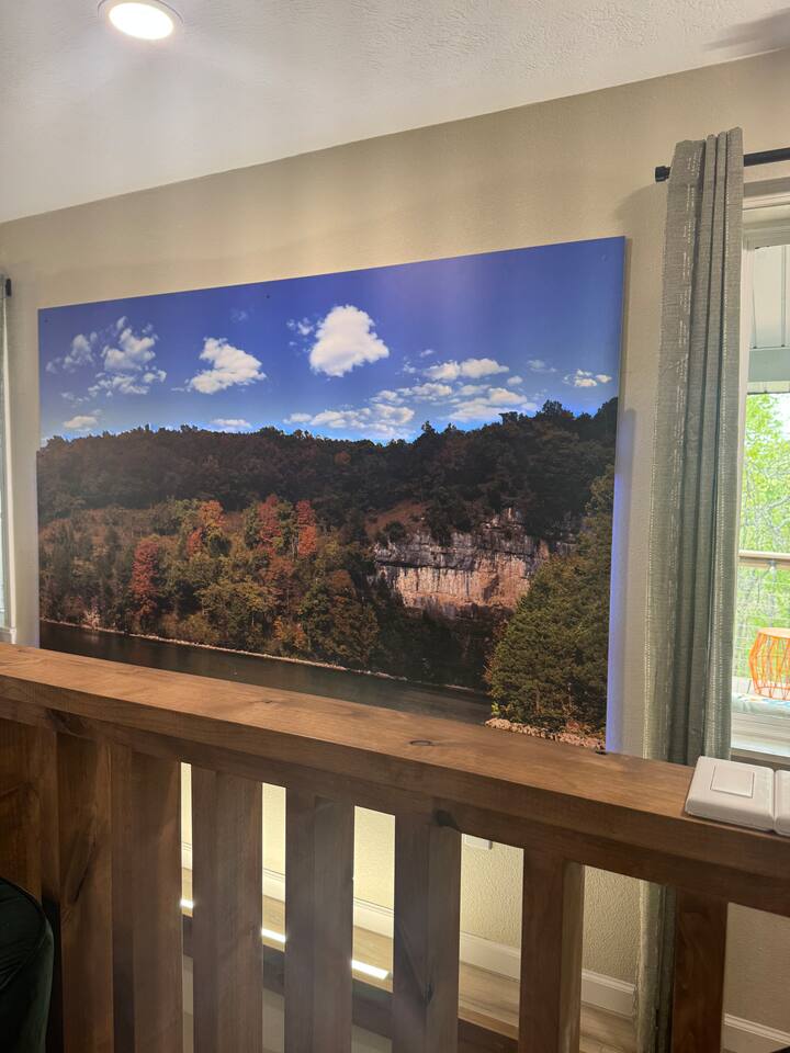 Backlit custom Art / Local Bluffs seen from upper deck