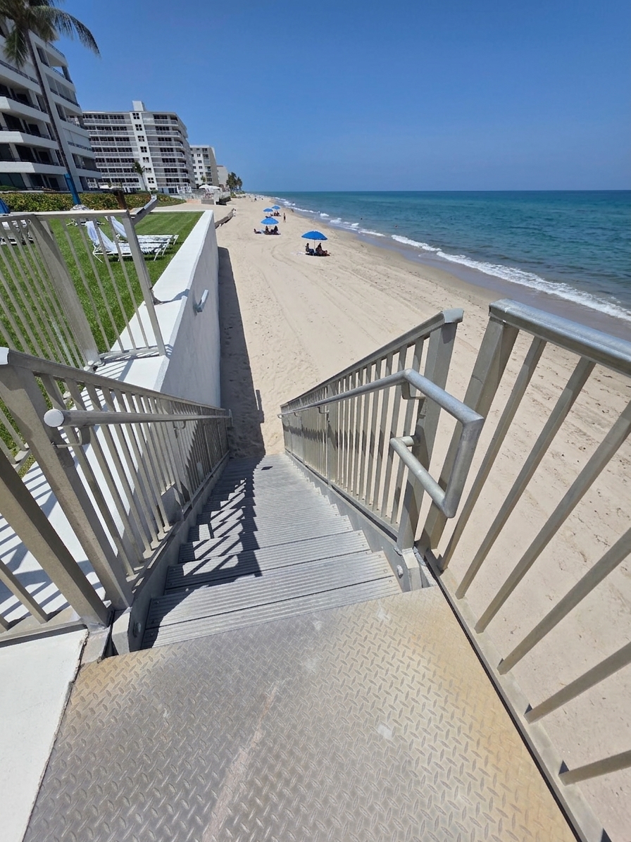 Walk down to beach from green space
