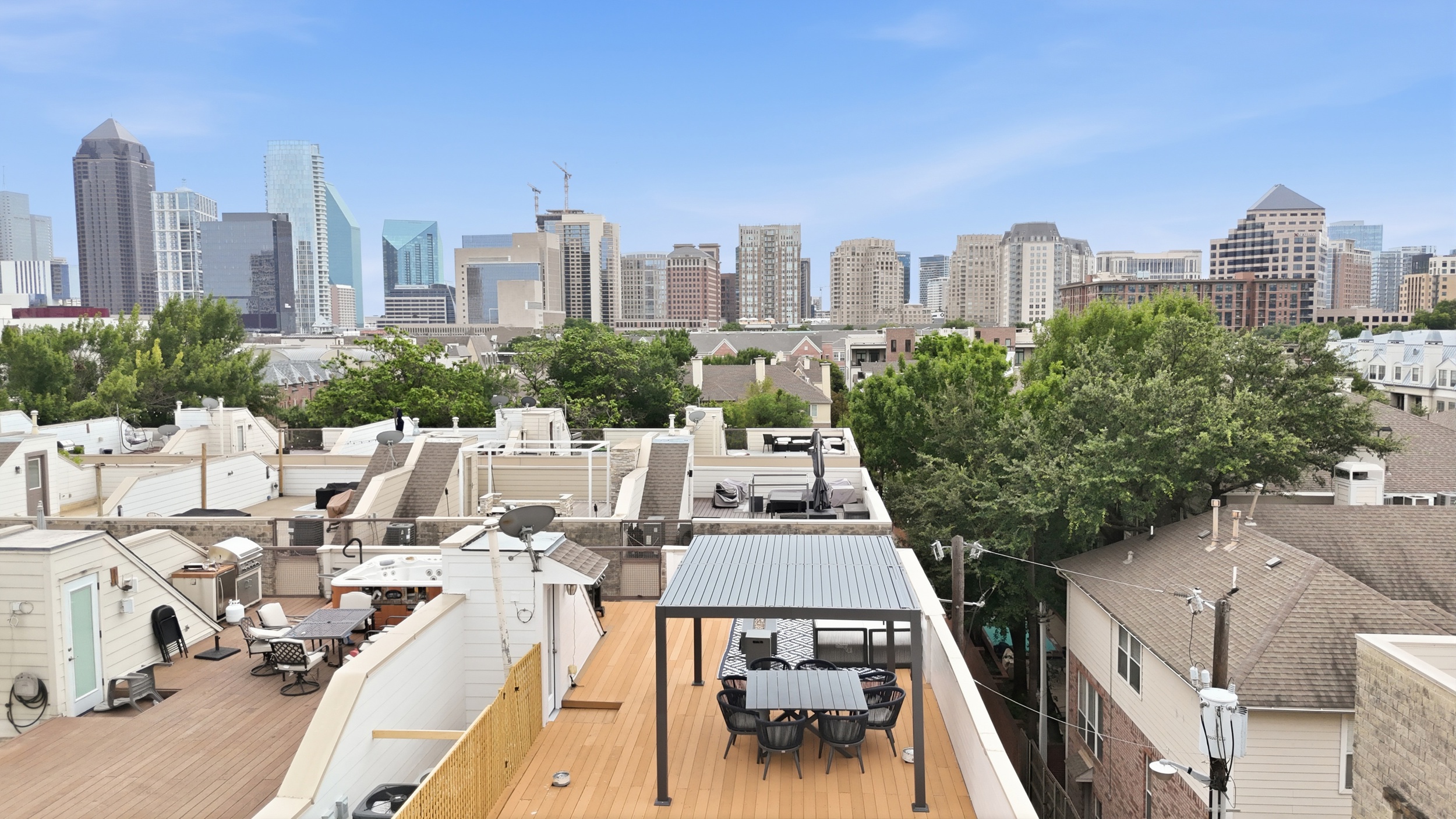 Enjoy breathtaking city views from this stylish outdoor space!