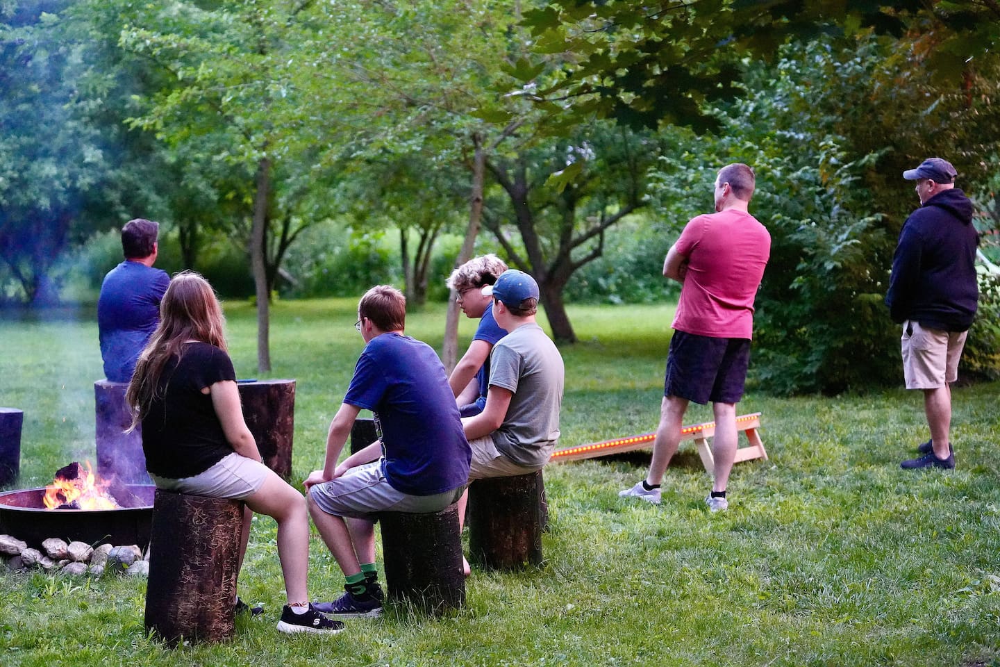 Sit by the fire and cheer for your favorite team.