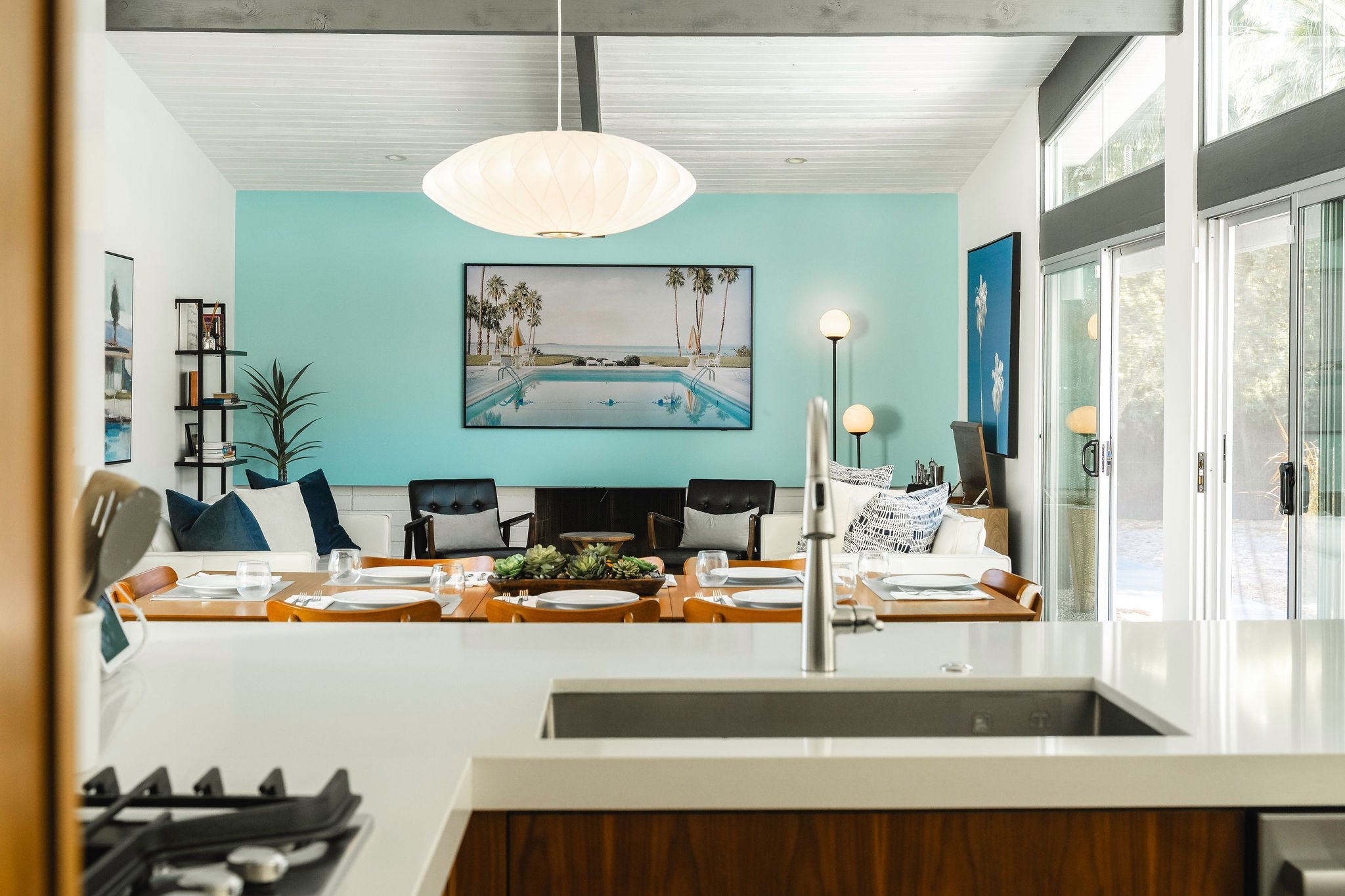 Ready to have fun with friends and family in this open concept mid century modern layout