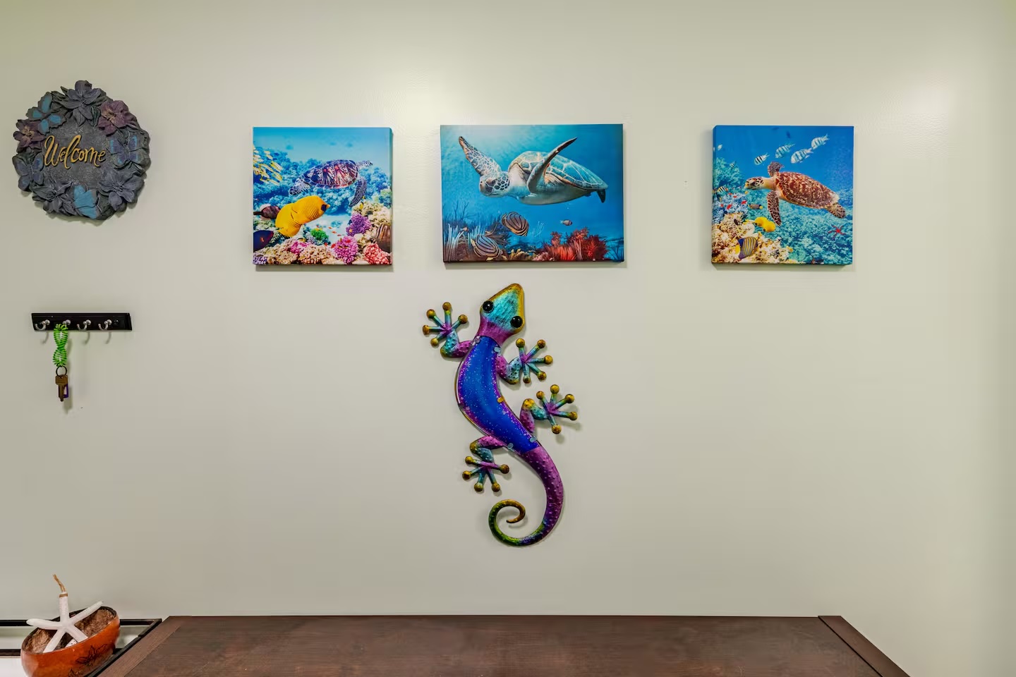 Hallway where pool key hangs