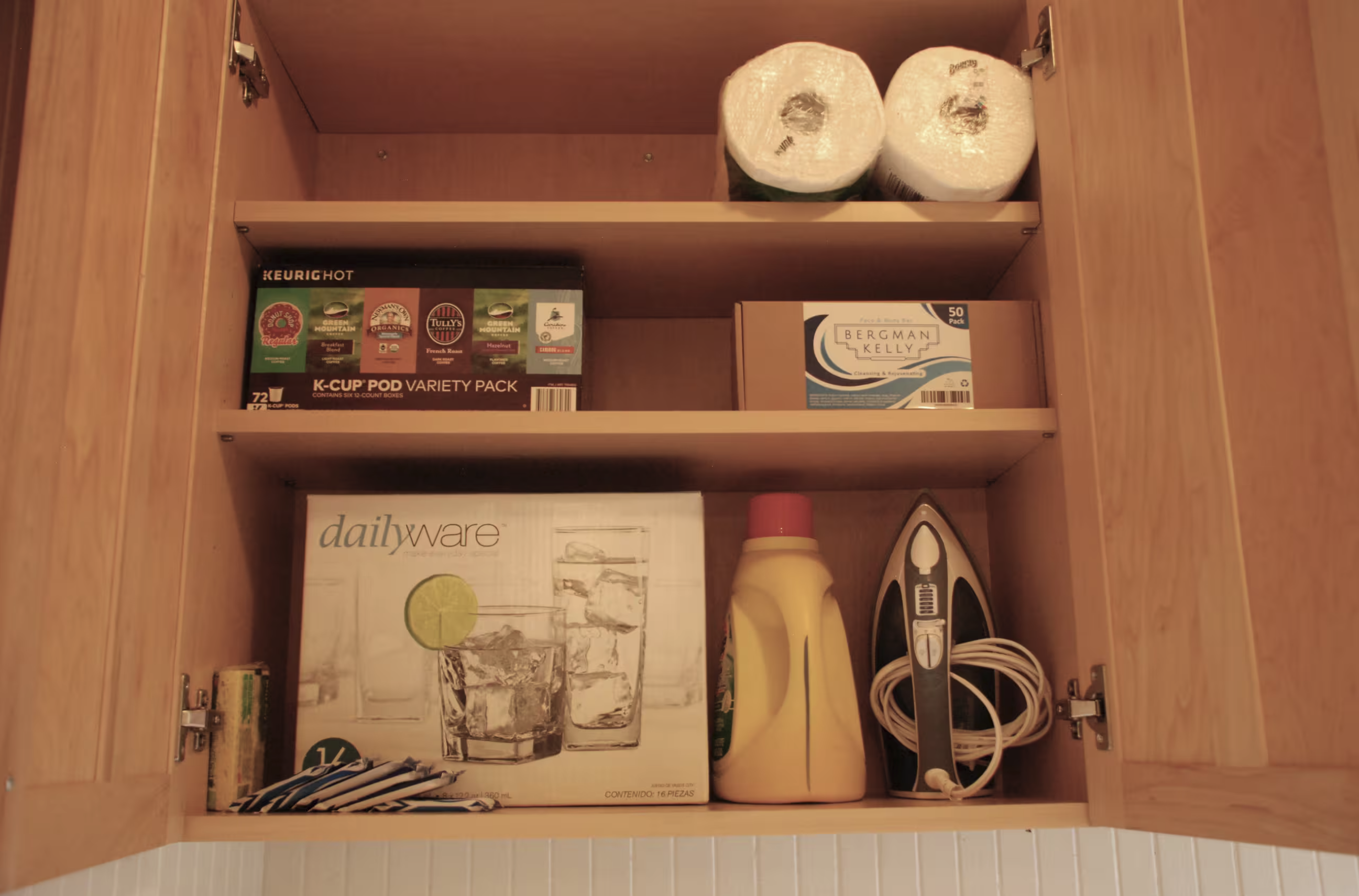 Storage area for supplies.