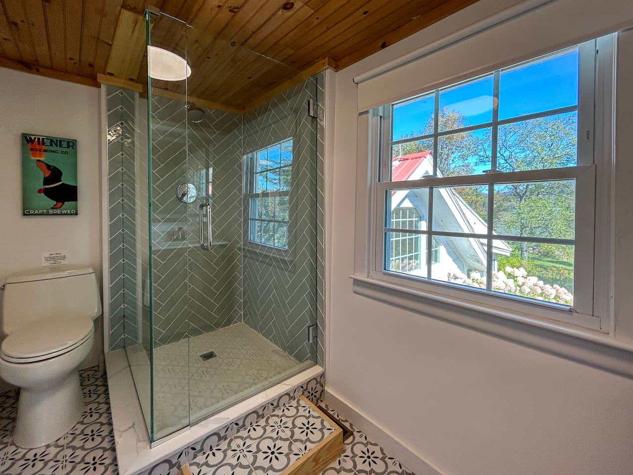 Bathroom 1 has been newly remodeled and is part of the primary bedroom suite on the second floor