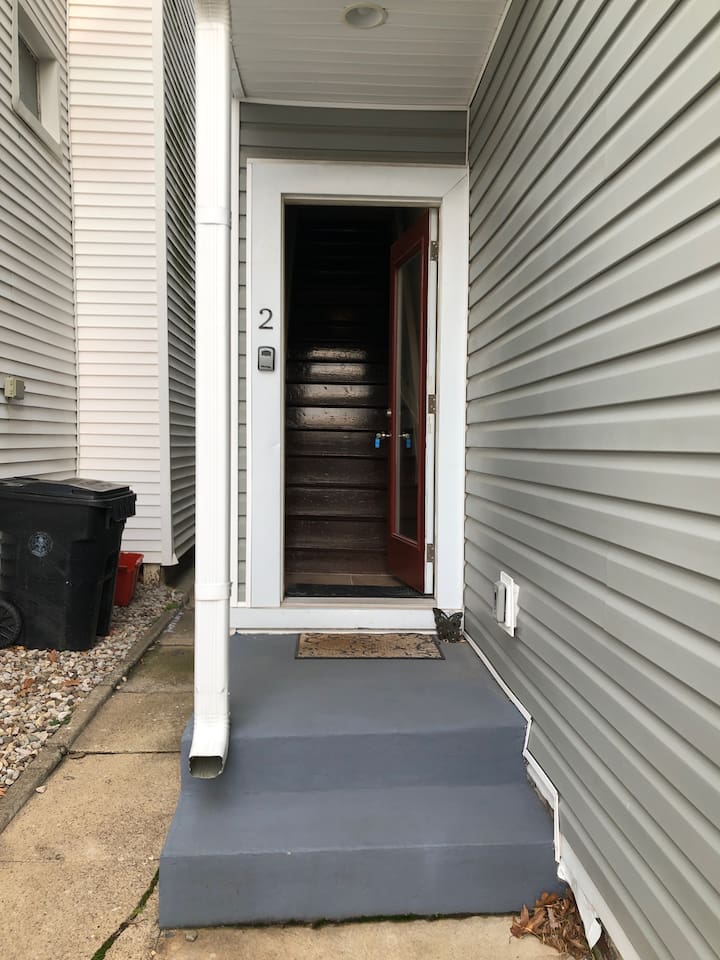 Private entrance to Angels Share Studio. 17 steps leading to the studio. 