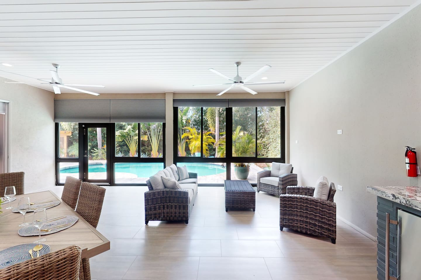Outdoor Kitchen And Pool View