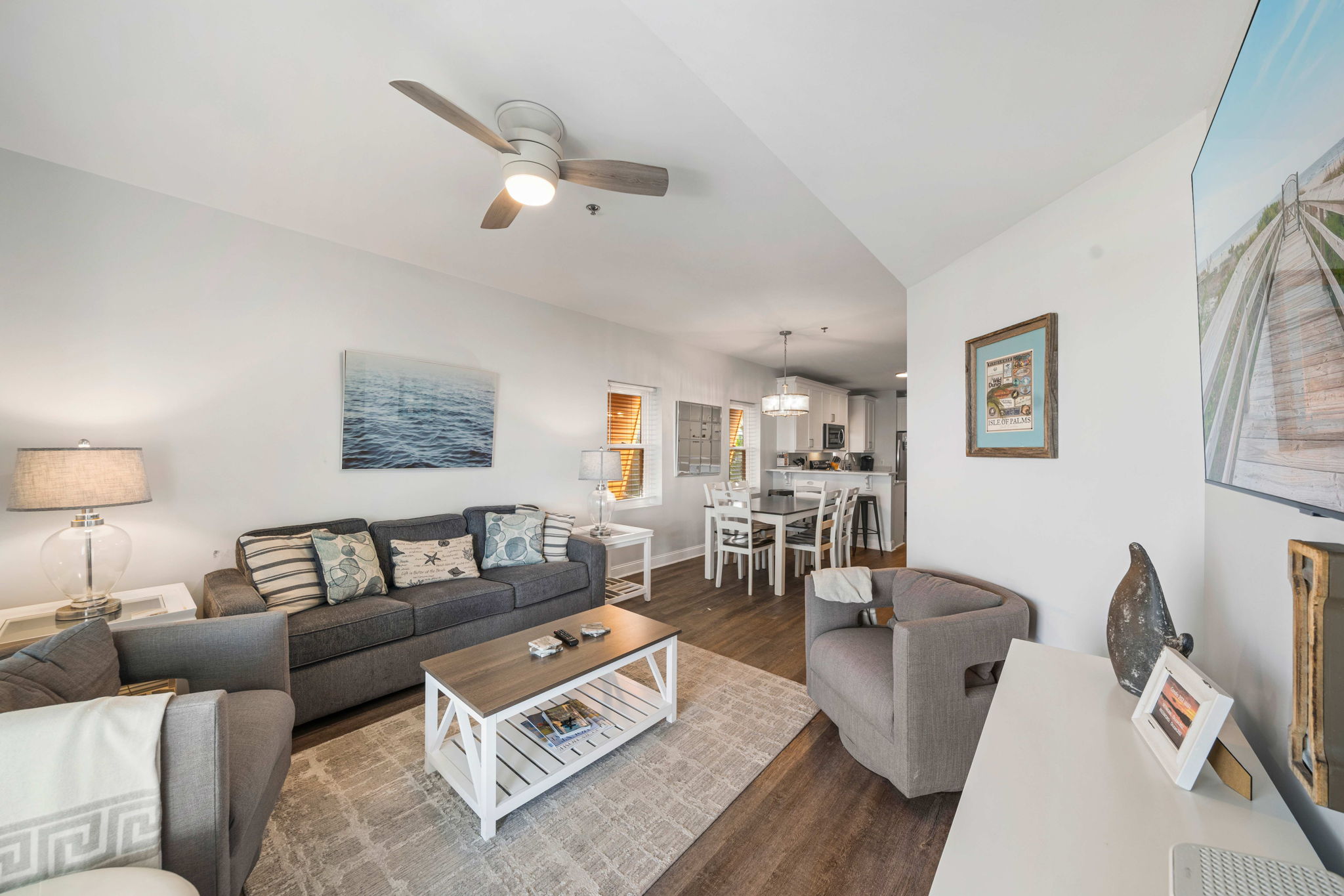Living Room | Beach Breeze | Oceanview 202 | 1116 Ocean Blvd, Isle of Palms, SC | IOP Escapes