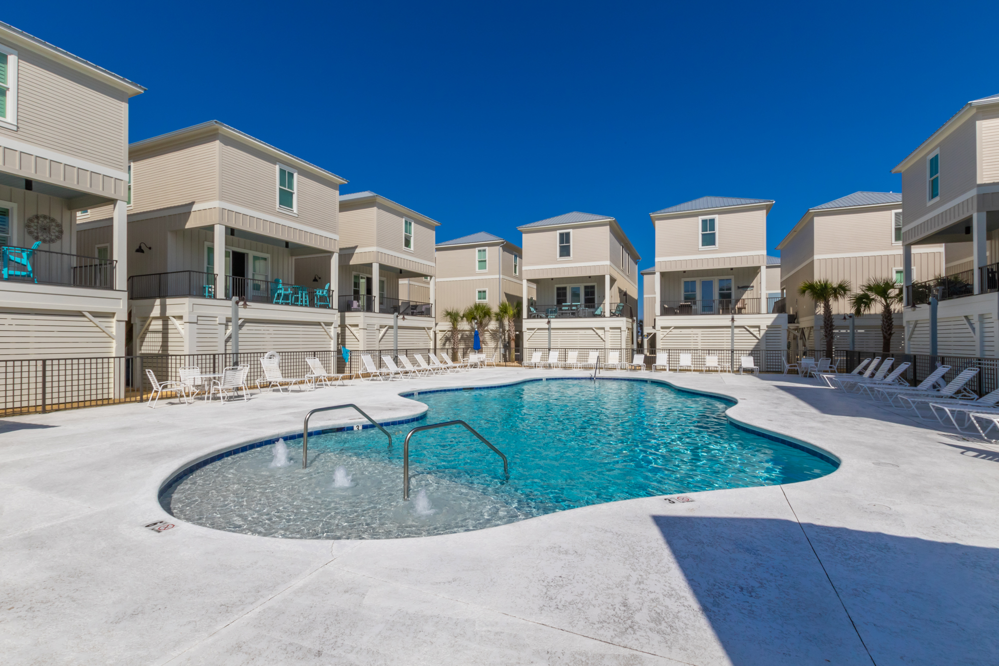Year-round resort pool with splash pad