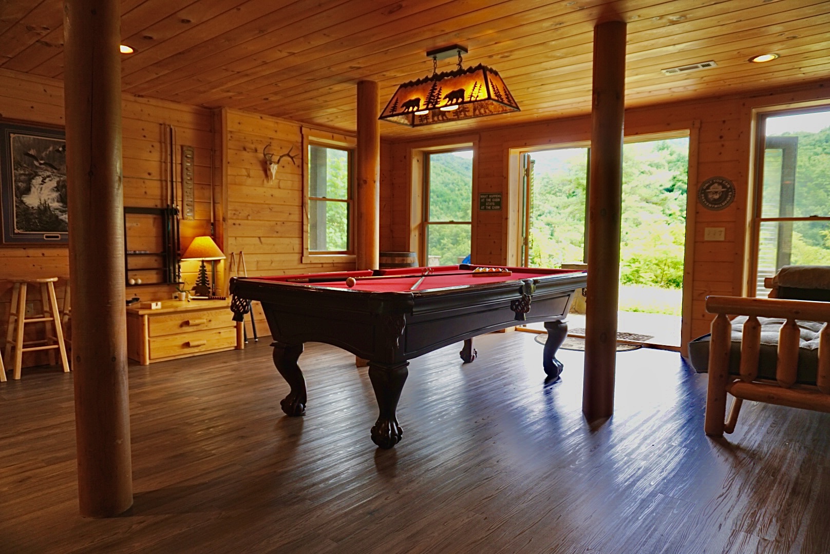 Game Room: Challenge friends on the pool table with stunning mountain views just steps away!