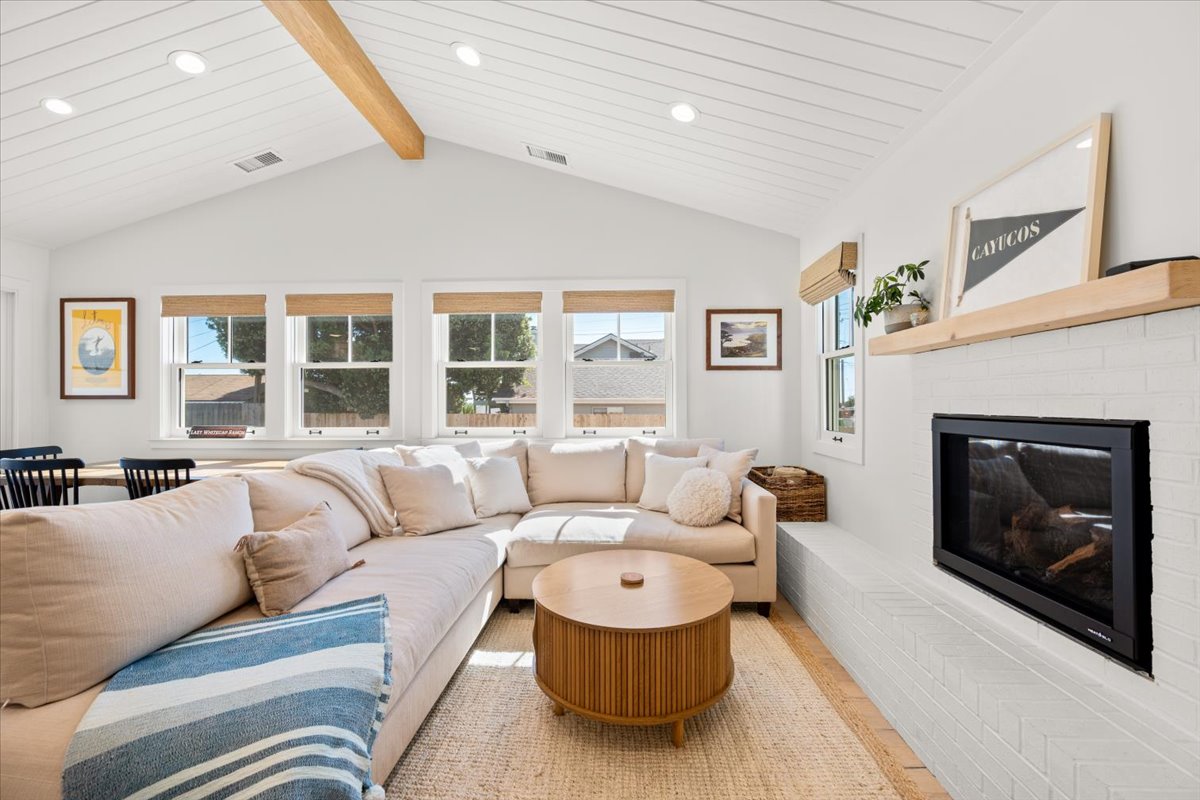Cozy up next to the fireplace for those foggy mornings.