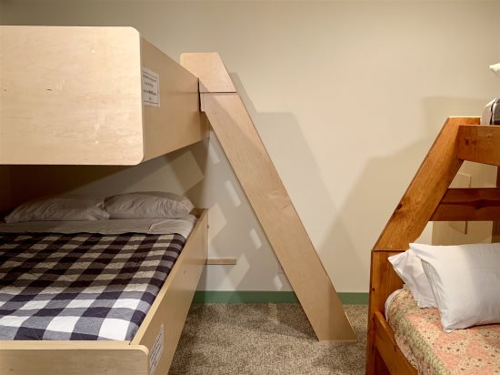 Loft area: 3 Full-size beds, 1 Twin bed.