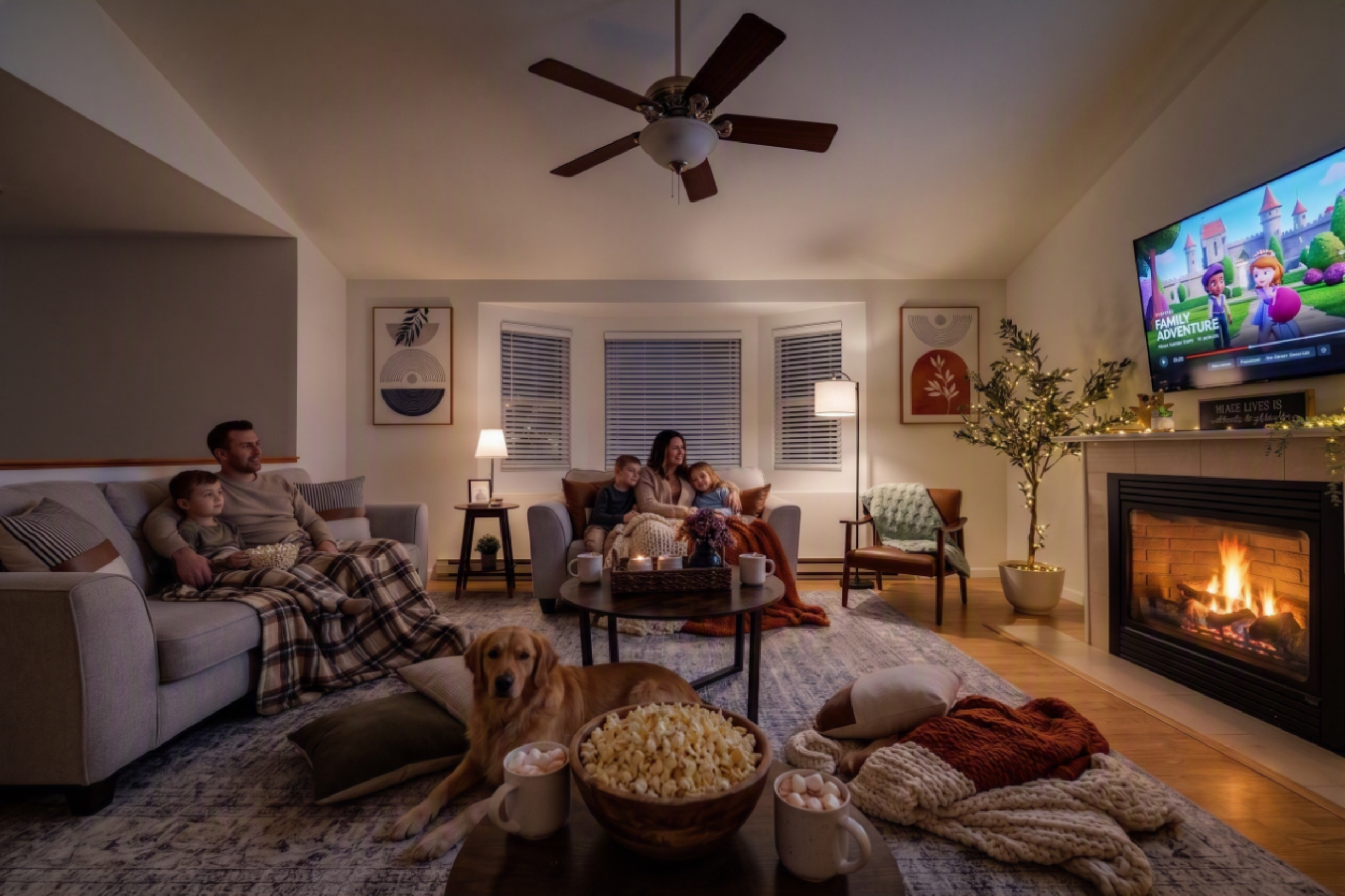 Movie night with the family