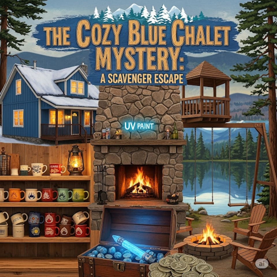 Embark on an unforgettable adventure! Uncover the mystery of our cozy chalet with a unique, custom-made scavenger escape game. Solve puzzles and unravel the secrets of the Poconos to win a special prize! Perfect for families, friends, and couples.