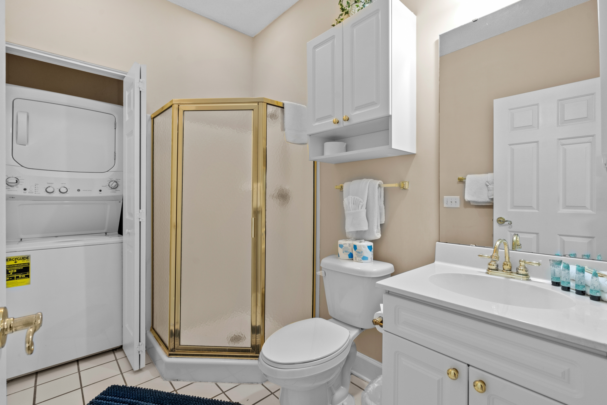 Second Bath with Standing Shower and Washer/Dryer Access