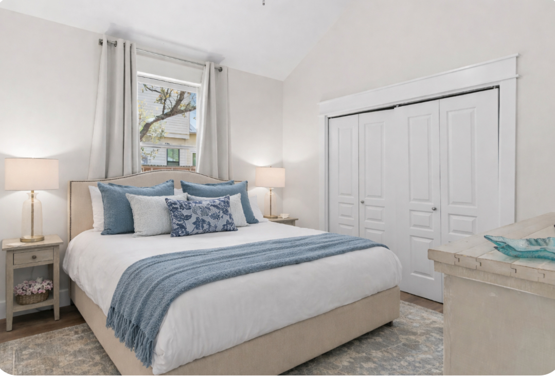 Guest Bedroom with Upgraded King Bed and Smart TV